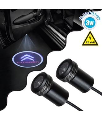 GloboStar® 81604 CITROEN Ghost Car Brand Logo Projector - Προτζέκτορας Προβολής Μάρκας Αυτοκινήτου LED CREE XHP35 3W 240lm 120° DC 12V IP20 Ψυχρό Λευκό 6000K